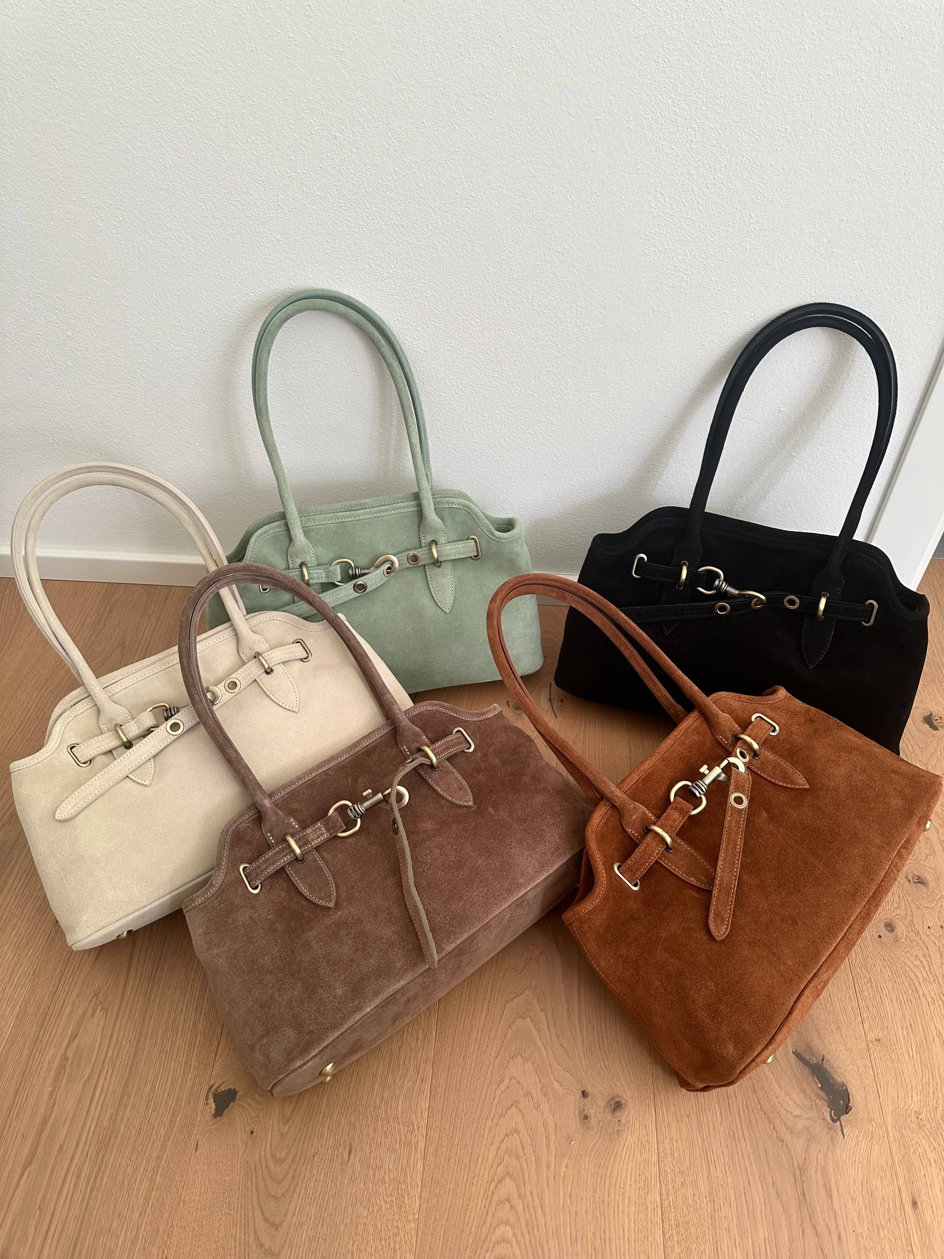 Zhade – Bolsa de ombro – Mulher por atacado – GRACE - bolsa de ombro em camurça genuína13