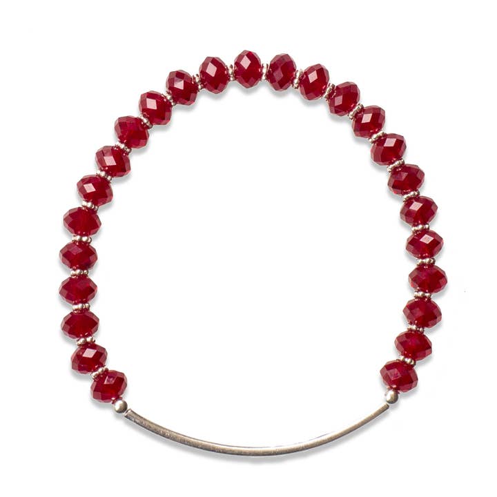 Pulseira Sorriso em Cristal Vermelho Siam por atacado de Made as Intended