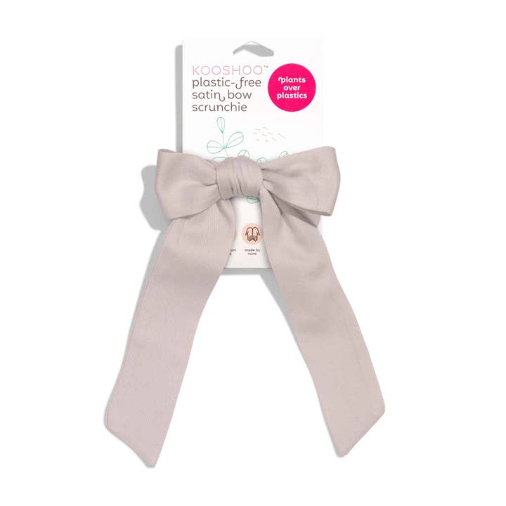 Pumice Stone Multi-Use Satin Bow Scrunchie - Organic Cotton for wholesale by KOOSHOO