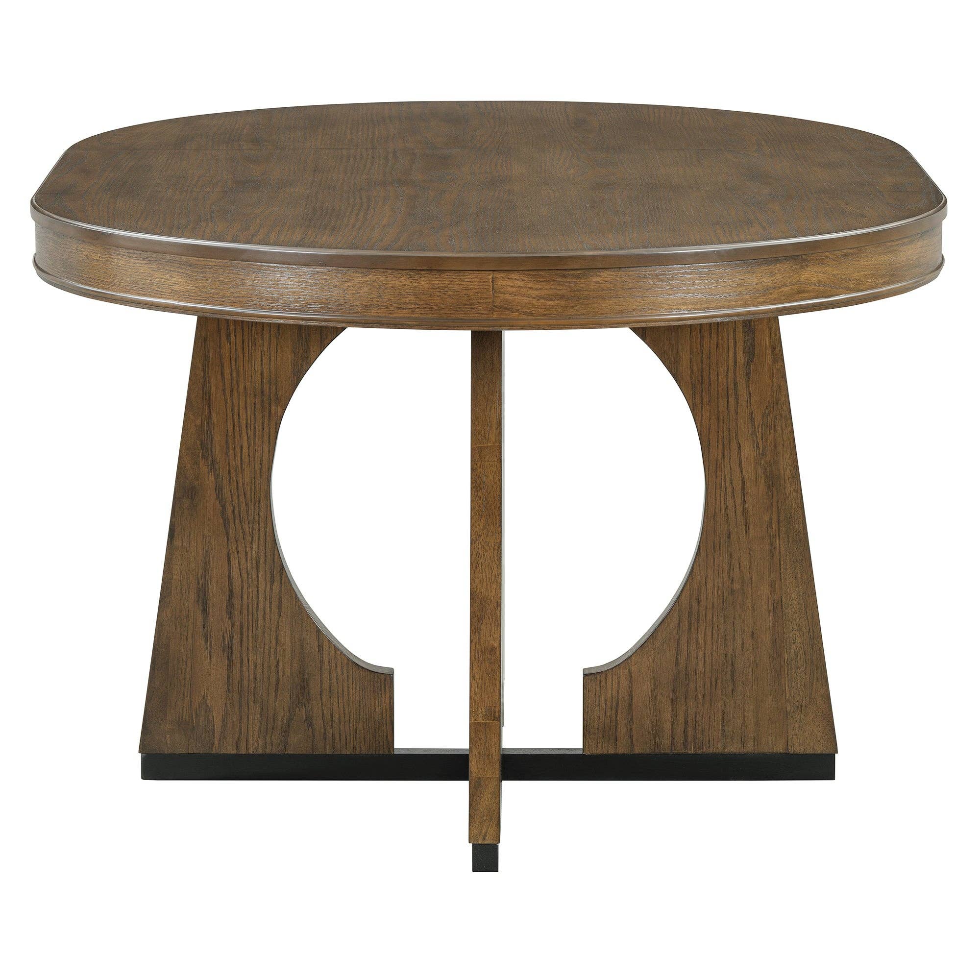 39F Inc. - Vente Salon de terrasse - Ensemble de salle à manger extensible rond en noyer de 5 pièces pour 4 personnes51