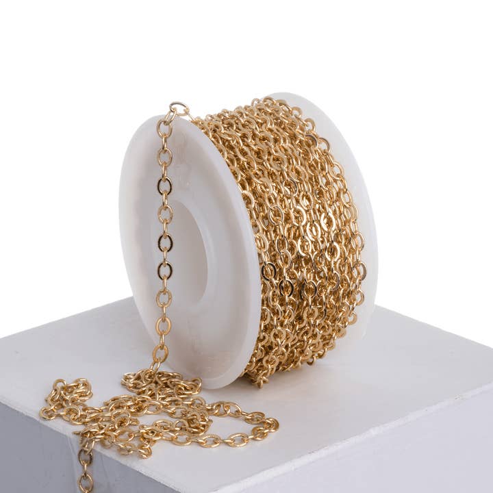 10m Spools of Various Chains for Jewelry-Making - Available in Silver and Gold - Hypoallergenic - Electro-plated - Made of Brass for wholesale by Continental Beads