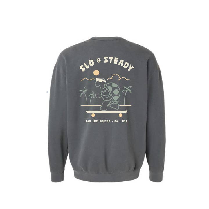 AnglinMade - Wholesale Graphic Sweatshirt - Unisex - Slo & Steady Turtle Sweatshirt