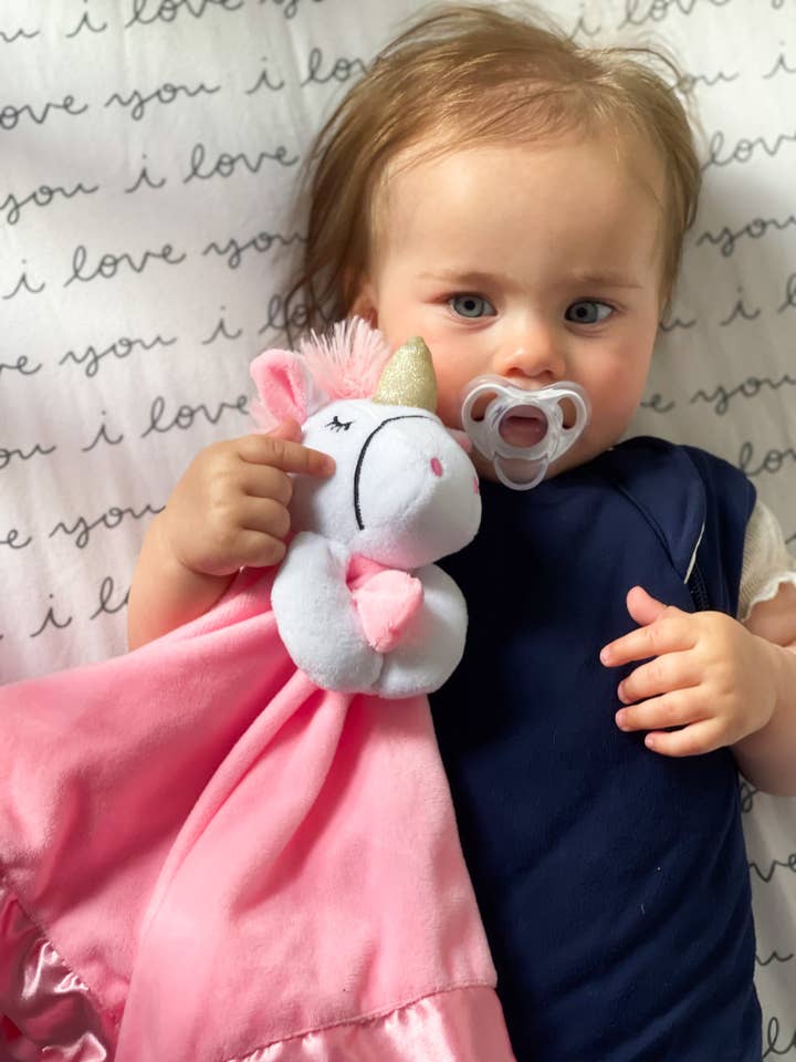 Yikes Twins - Wholesale Security/Cuddle Blanket - Baby - Unicorn Lovey security blanket for travel and bedtime6