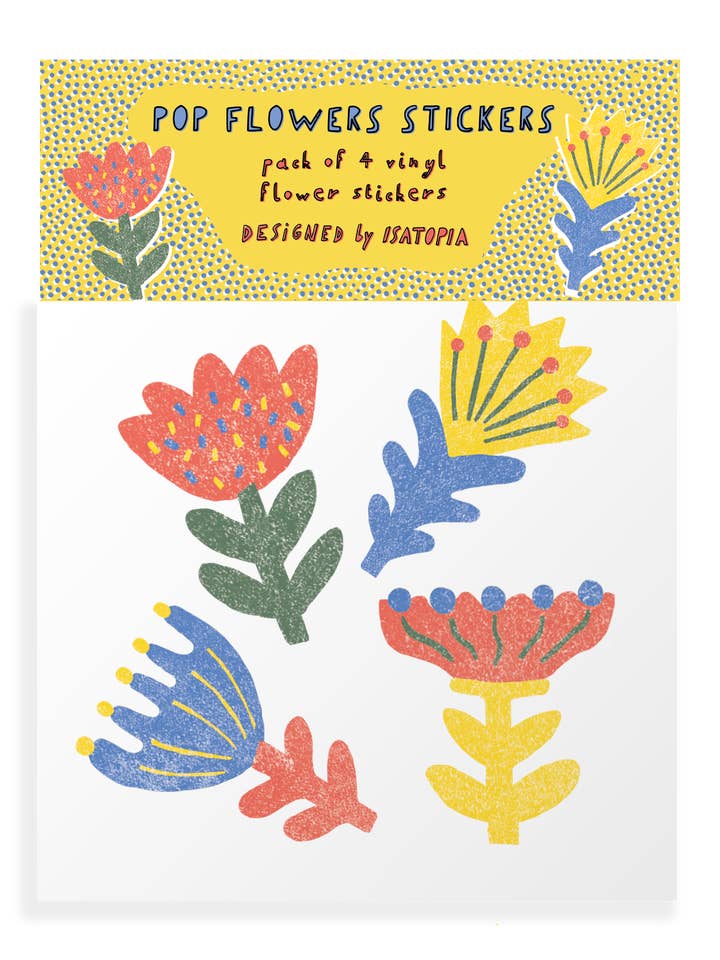 Confezione di adesivi Pop Flowers per la vendita all'ingrosso da parte di Isatopia