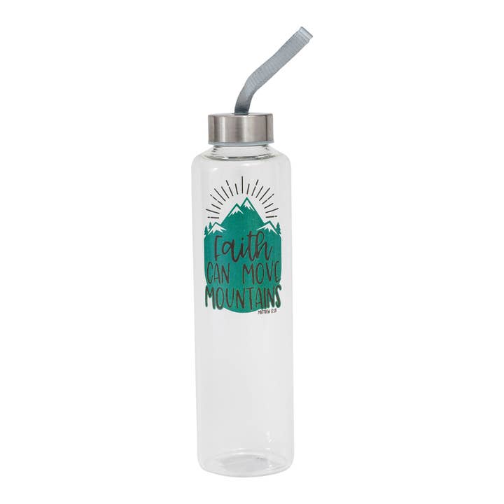 Faith Can Move Mountains Water Bottle for wholesale by Divinity Boutique