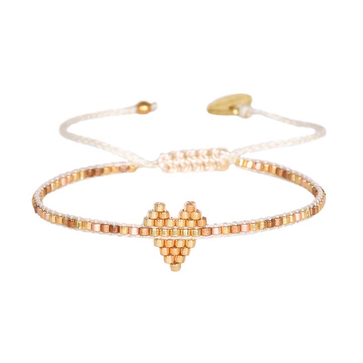 Heartsy Row Gold Bracelet for wholesale by Mishky