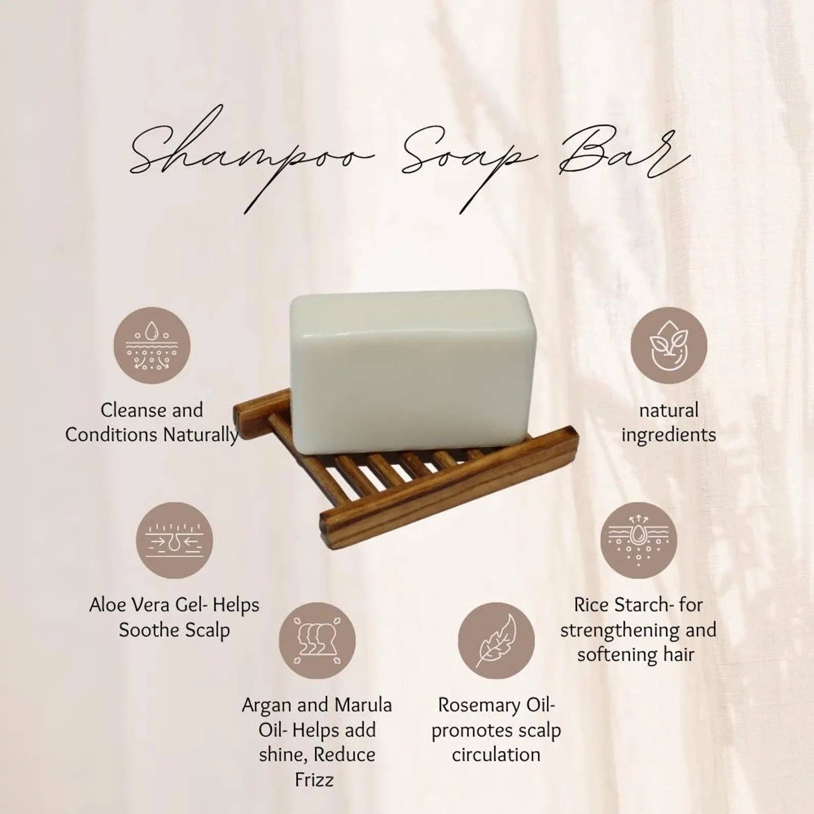 Seoul Naturals - Wholesale Shampoo Puck/Solid Shampoo - Seoul Naturals Rice Shampoo Bar with Rosemary and Aloe, Natural Solid Shampoo for Hair Growth & Scalp Care, Free Wooden Soap Saver Included, K Beauty, 6oz - Wholesale0