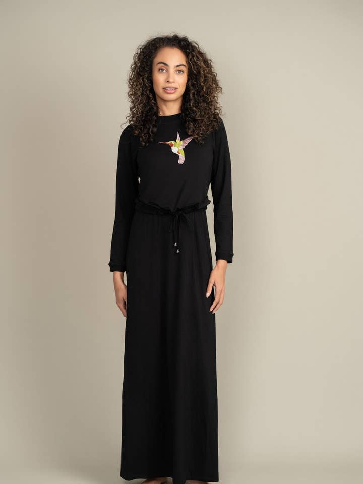 Emroiderd Hummingbird Nursing Nightgown for wholesale by Ellwi Design