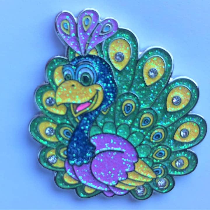 Peacock Golf Ball Marker with Magnetic Hat Clip for wholesale by Fun Markers