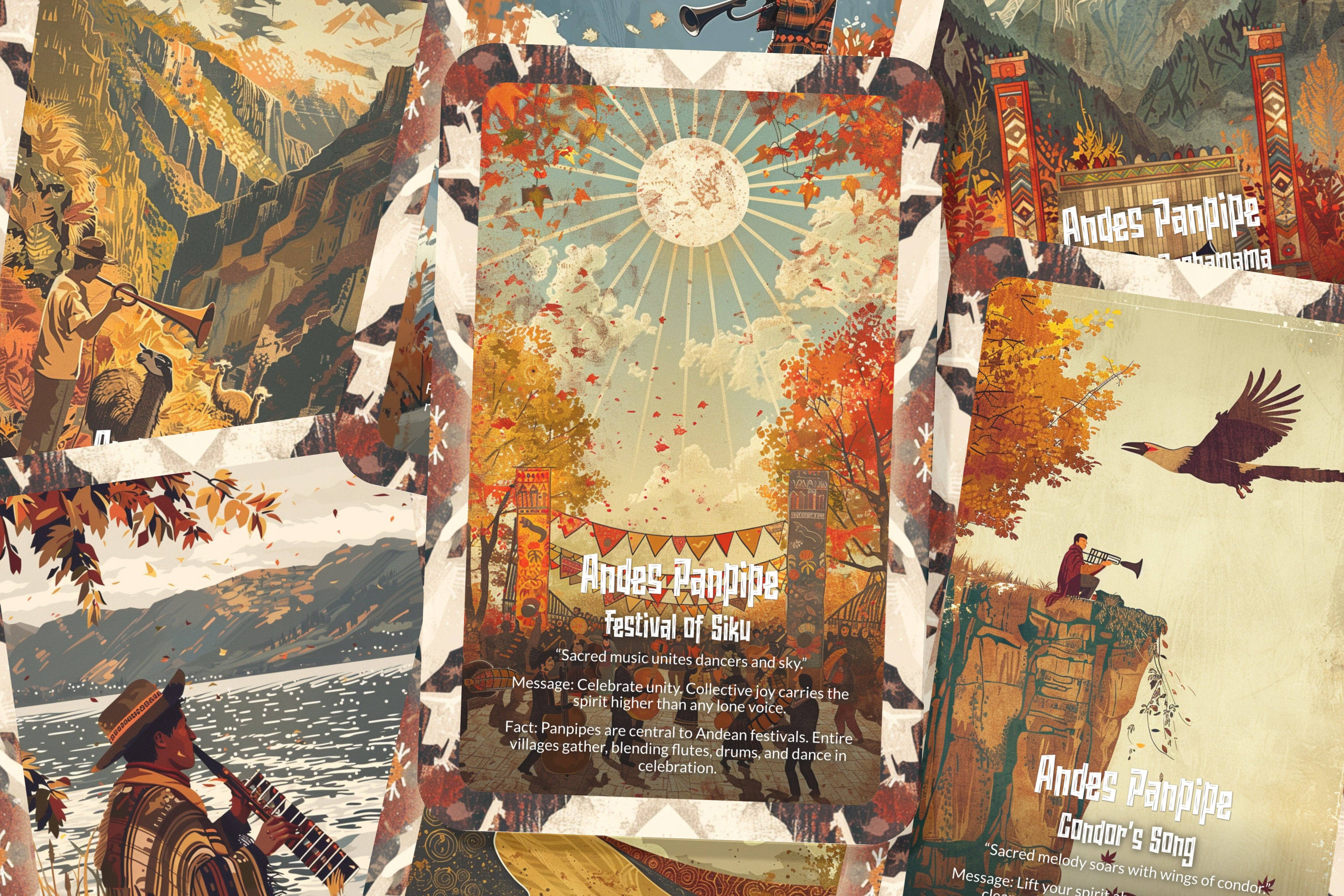 Ibiza Tarot USA – Großhandel Tarot-Karten – Orakel der Anden Panflöten-Bergmelodie-Deck – 22 Karten3