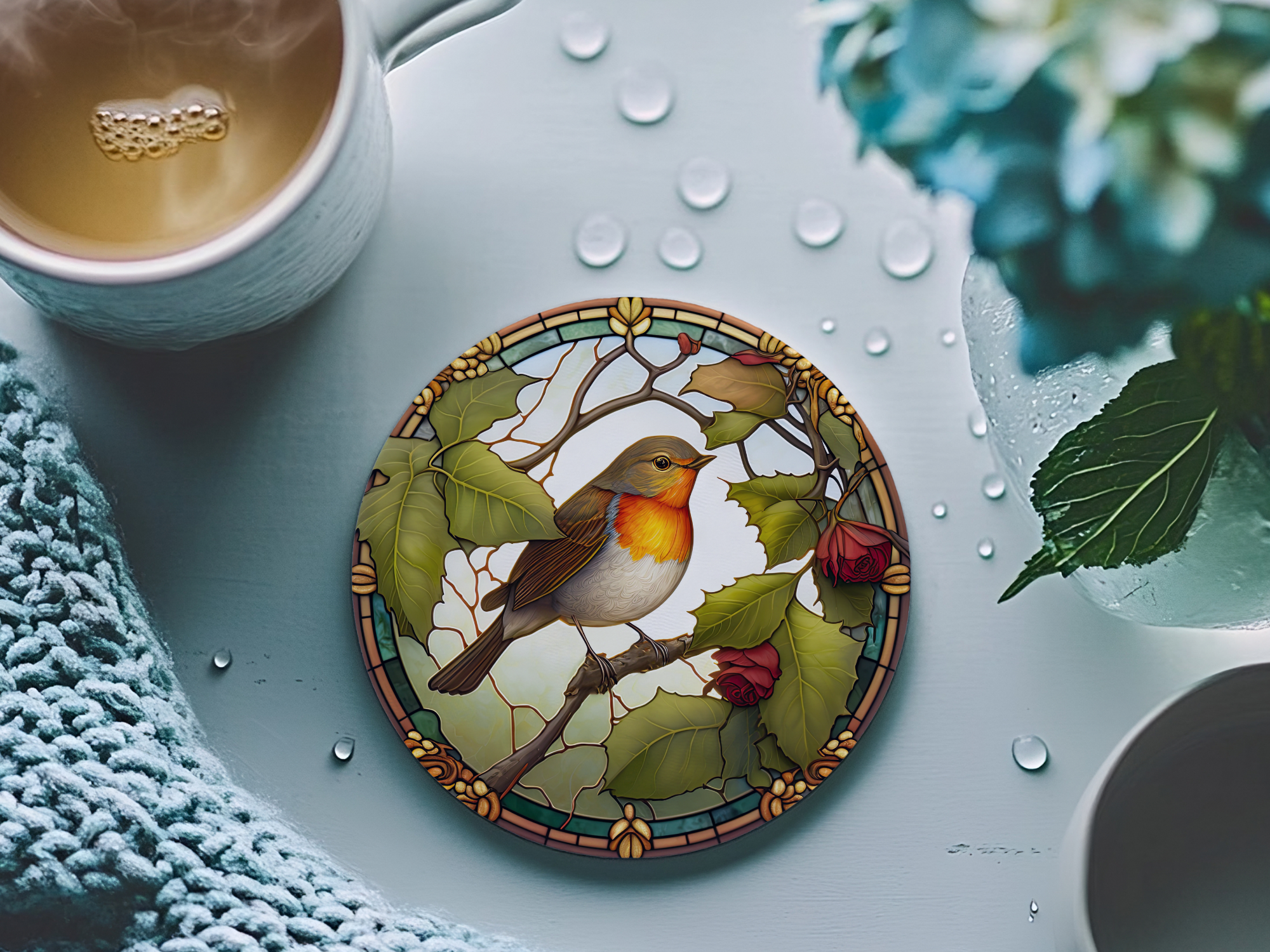 Fernville Creations - Wholesale Coasters - Robin Coaster, Bird Lover Gift, Nature Home Decor4