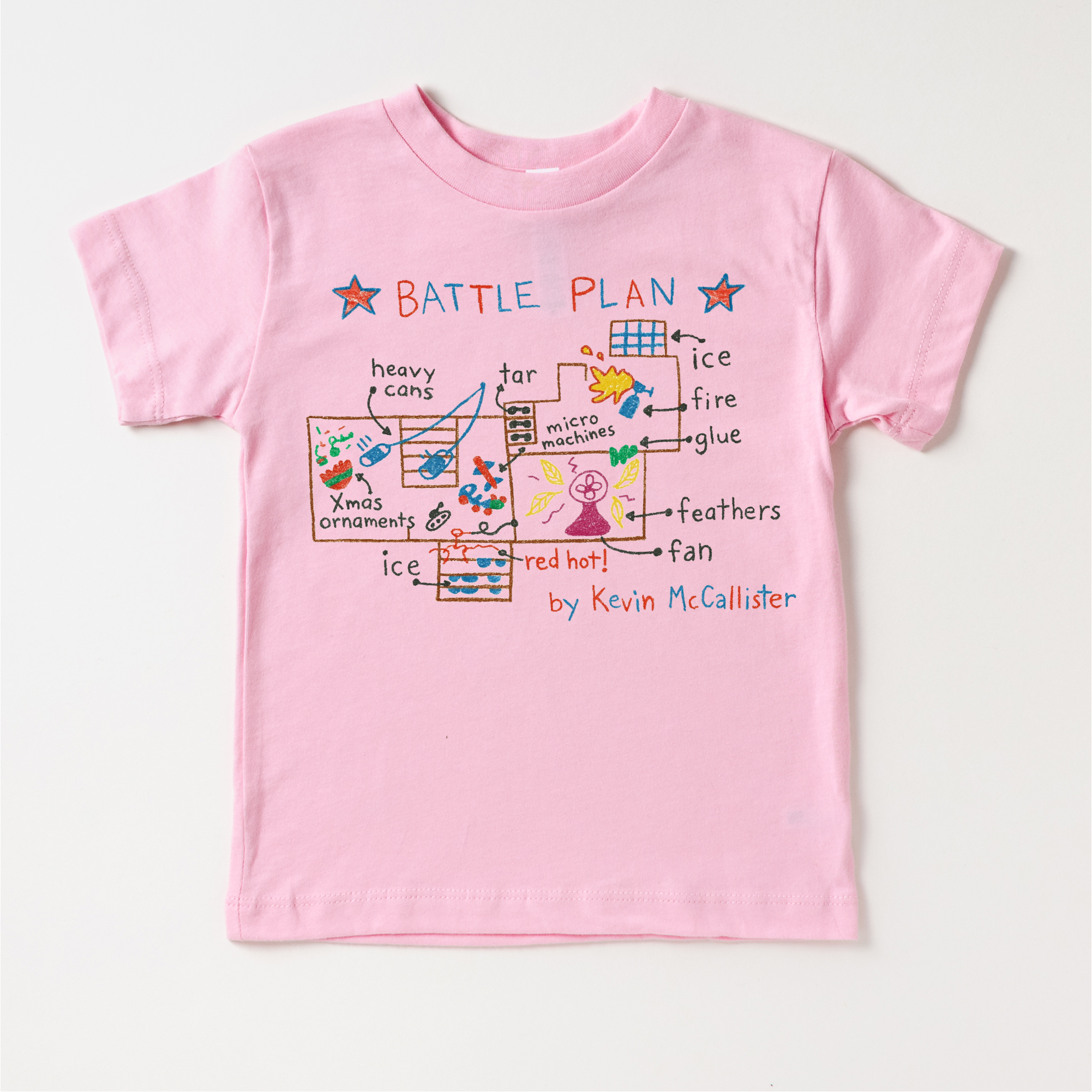 Madi Moosh - Wholesale Screen Printed T-Shirt - Kids - Kevin McCallister's Battle Plan Christmas Shirt4
