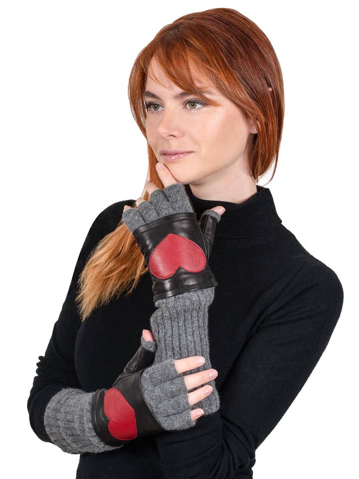 (L3) Luvas: Luva de coração sem dedos por atacado de AMATO NEWYORK Carolina Amato