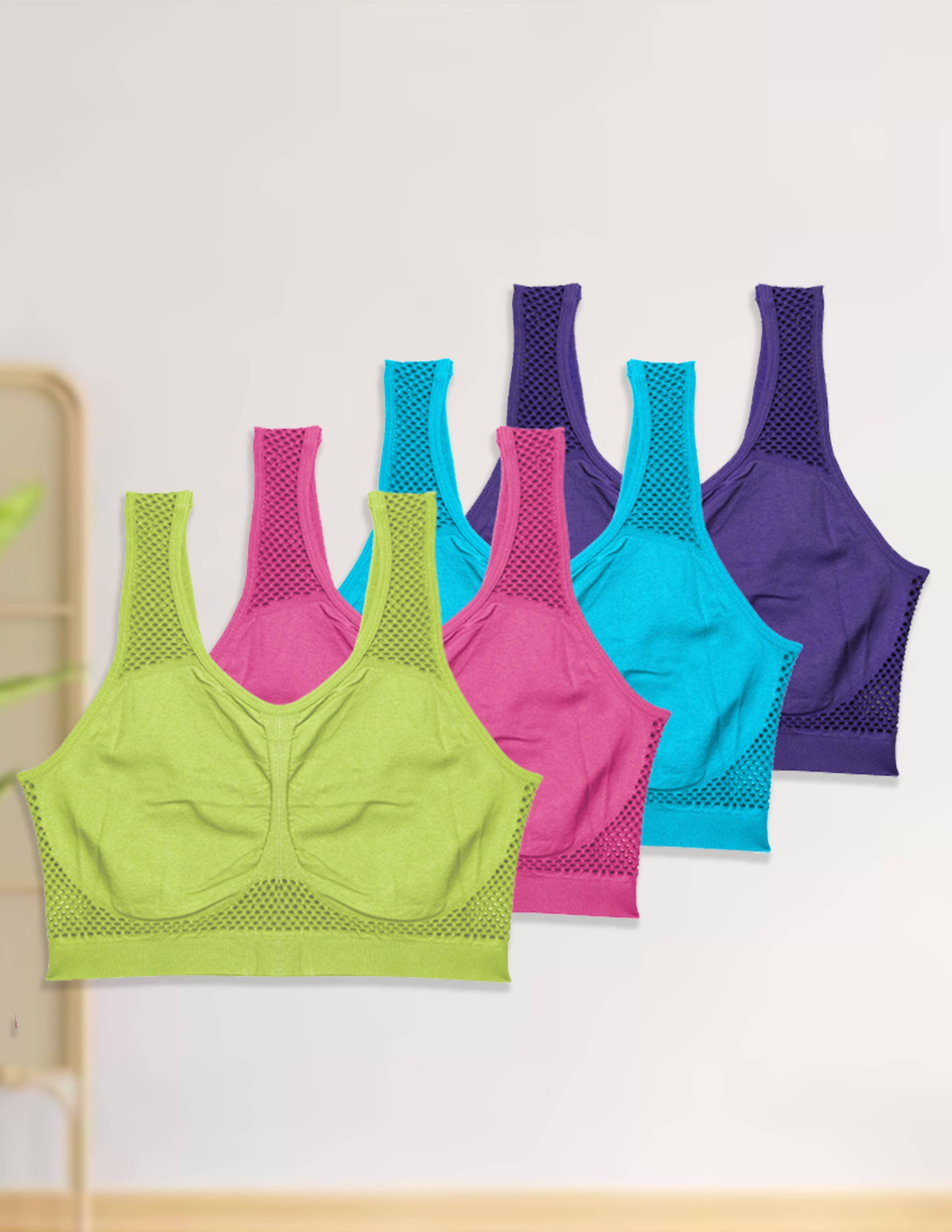 Isadora, Tipi toe, & James Fiallo – wholesale Sports bra – Women's – Isadora Women's Cotton Stretch Mesh Workout Sports Bra3