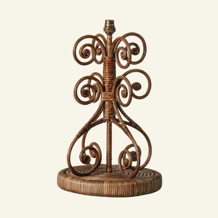 Retro Rattan Lampenfuß, Teakholz für den Großhandel von Hastshilp