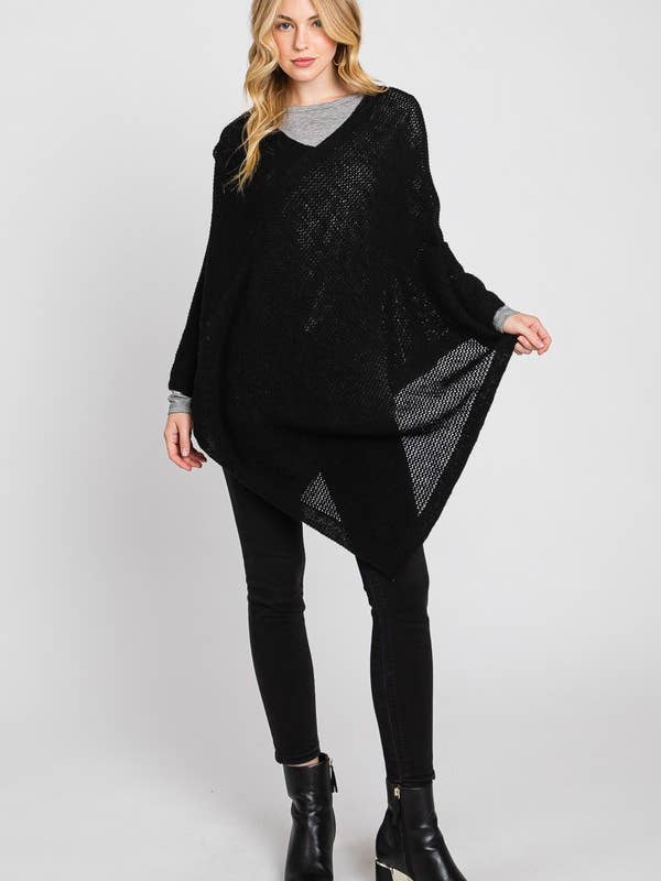 Shop Neighbors - Wholesale Poncho - Women's - SOLID LOOSE KNIT PONCHO7