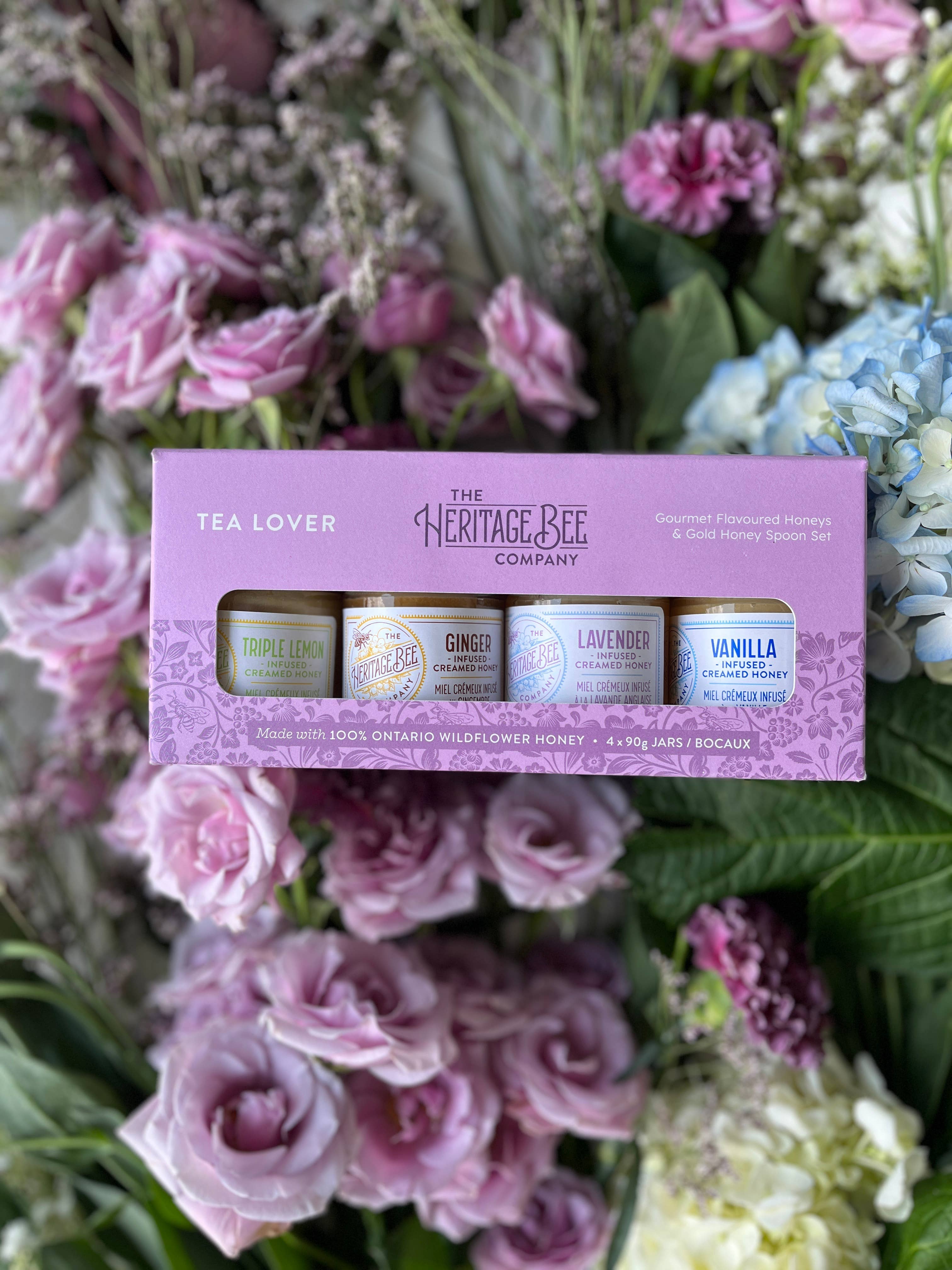 Heritage Bee Co. - Wholesale Honey - TEA LOVER Gourmet Honey Gift Sets & Gold Spoon