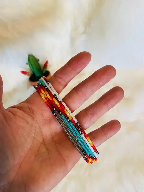 Wild Hancock Creations – Gargantilha/coleira por atacado – Gargantilhas de grão de sementes Fire Colors 1