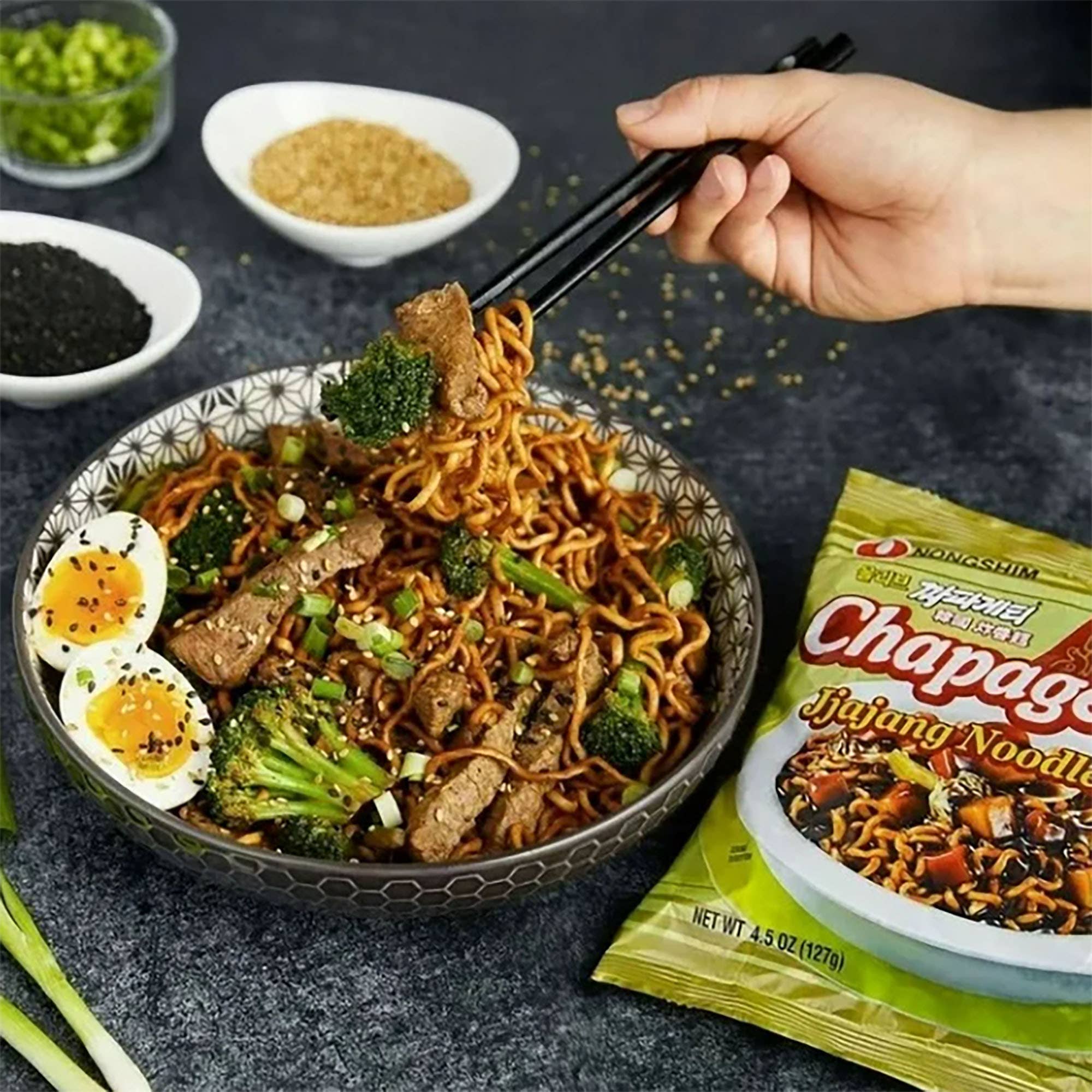 K Moitves Foods - Wholesale Ramen - Nongshim Chapagetti Noodle–128g (4x4, 16 Packs)3