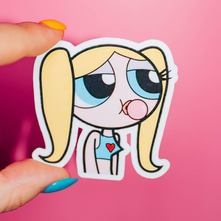 ShopSourSweetener – Adesivo por atacado – Autocolante Bubbles Powerpuff Girls, Desenho Animado dos Anos 90