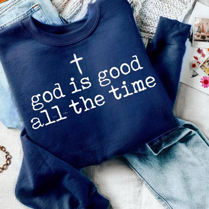 Gud er god hele tiden Sweatshirt for engroshandel hos Dig Your Roots Boutique