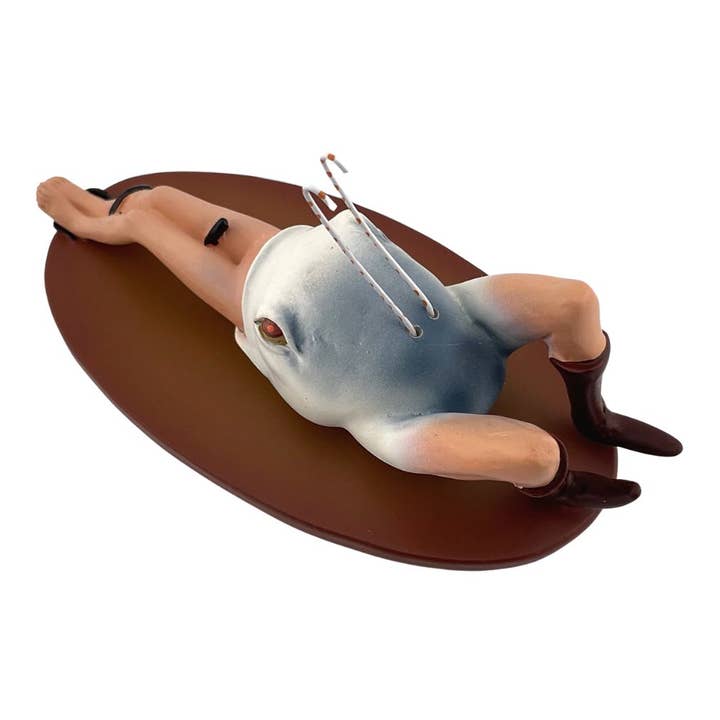Museum Wholesale Inc - Wholesale Sculpture - Hieronymus Bosch Figurine of Man-Eating Fish Fantasy Statue 7.5L