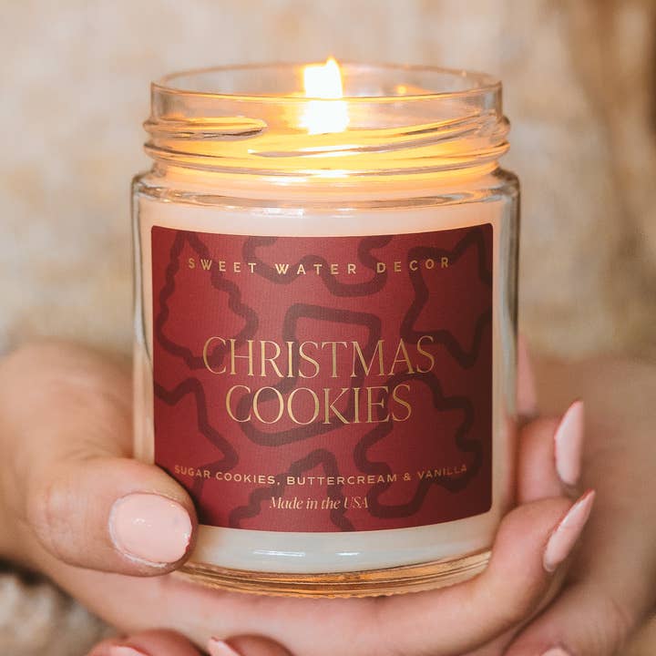 Sweet Water Decor - Wholesale Jar/Filled Candle - Christmas Cookies 9 oz Soy Candle - Christmas Decor0