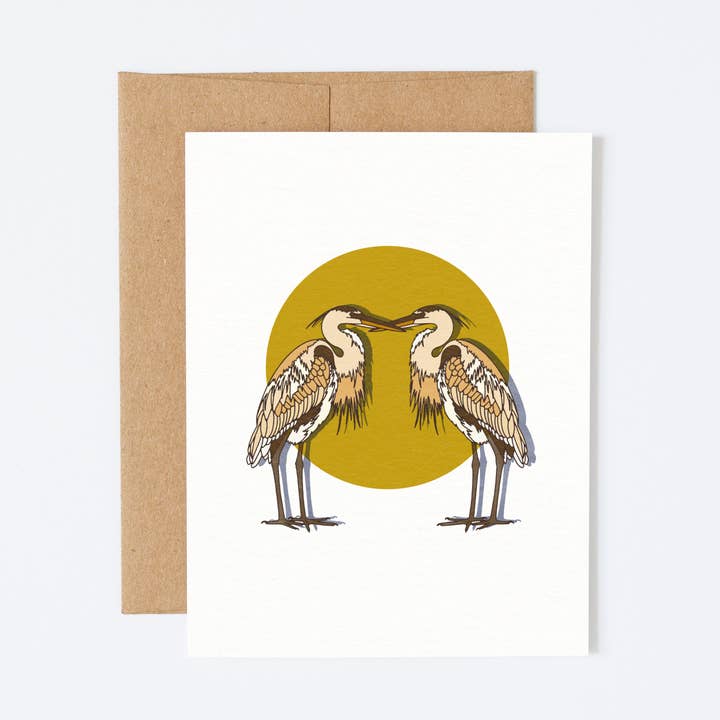 Carte de vœux Egret pour la vente par Brooke Finally