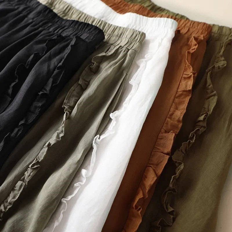 UZ Wholesale Store - Vendita all'ingrosso Gonna - Donna - Mezza gonna elastica in vita tinta unita con bordo a fungo4