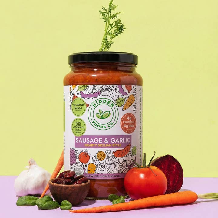 Hidden Foods Co - Wholesale Pasta Sauce - Hidden Foods Sausage and Garlic-Sicilian Inspired Sauce1