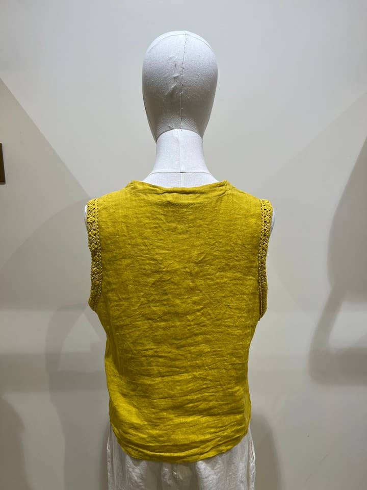 Joyna - Wholesale Outerwear Vest - Women's - J07686-2 VEST WITH LINEN EMBROIDERY