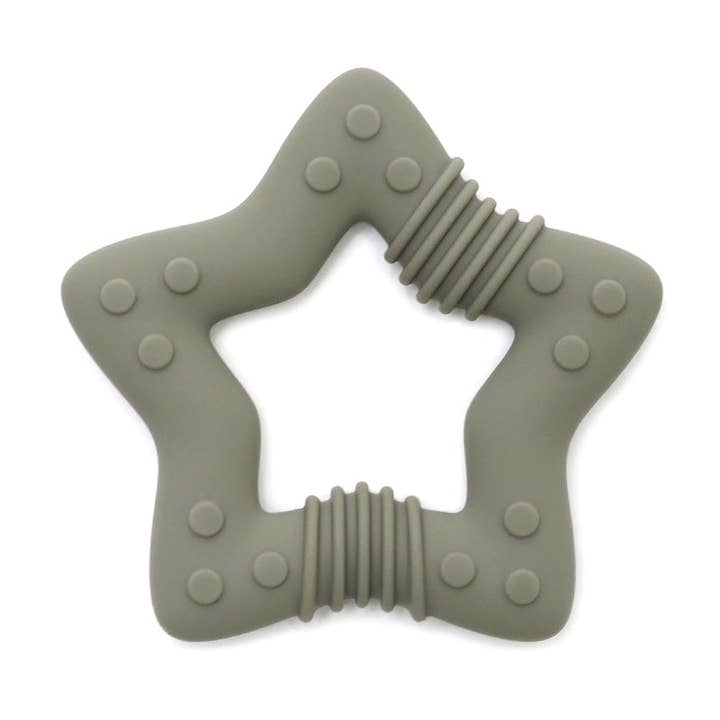 Silicone Teething Ring Star - Sage for wholesale by Rammelaartje