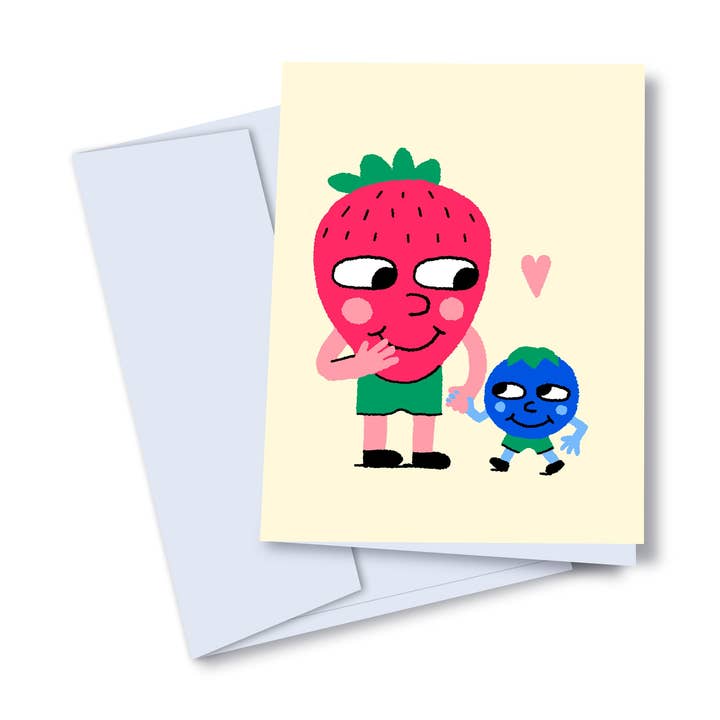Blueberry and strawberry Greeting Card for wholesale by Studio Toute