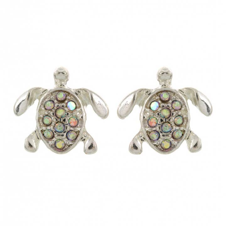 Pendientes de poste de tortuga de plata con cristal AB FR2457 para venta al por mayor de 0011 PREMIERE