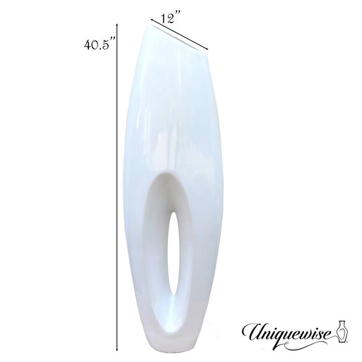 Quickway Imports - Wholesale Vase - 40 Inch Modern White Large Floor Vase4