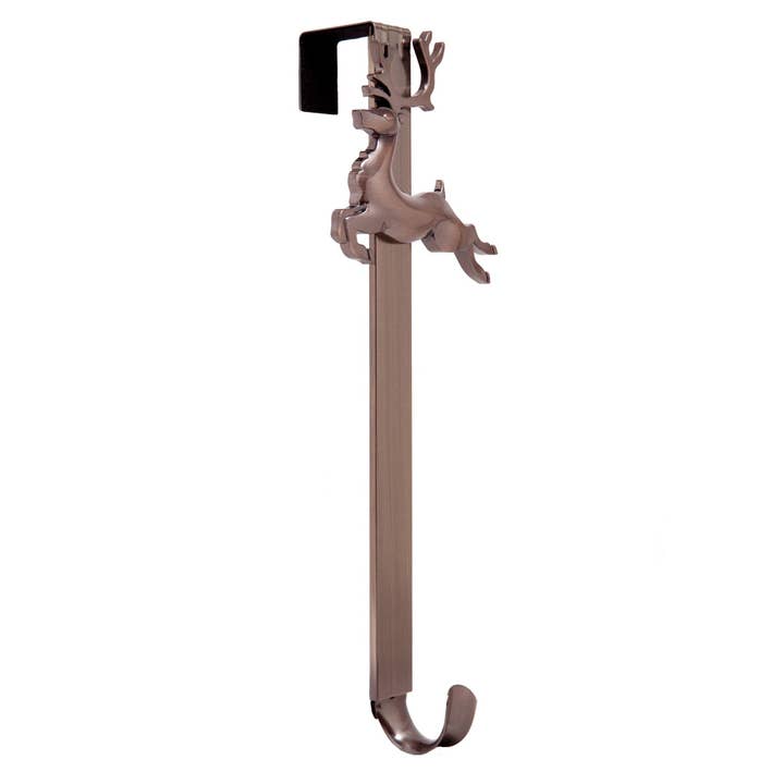 Adapt™ Adjustable Wreath Hanger with Reindeer Icon - Bronze for wholesale by Haute Decor
