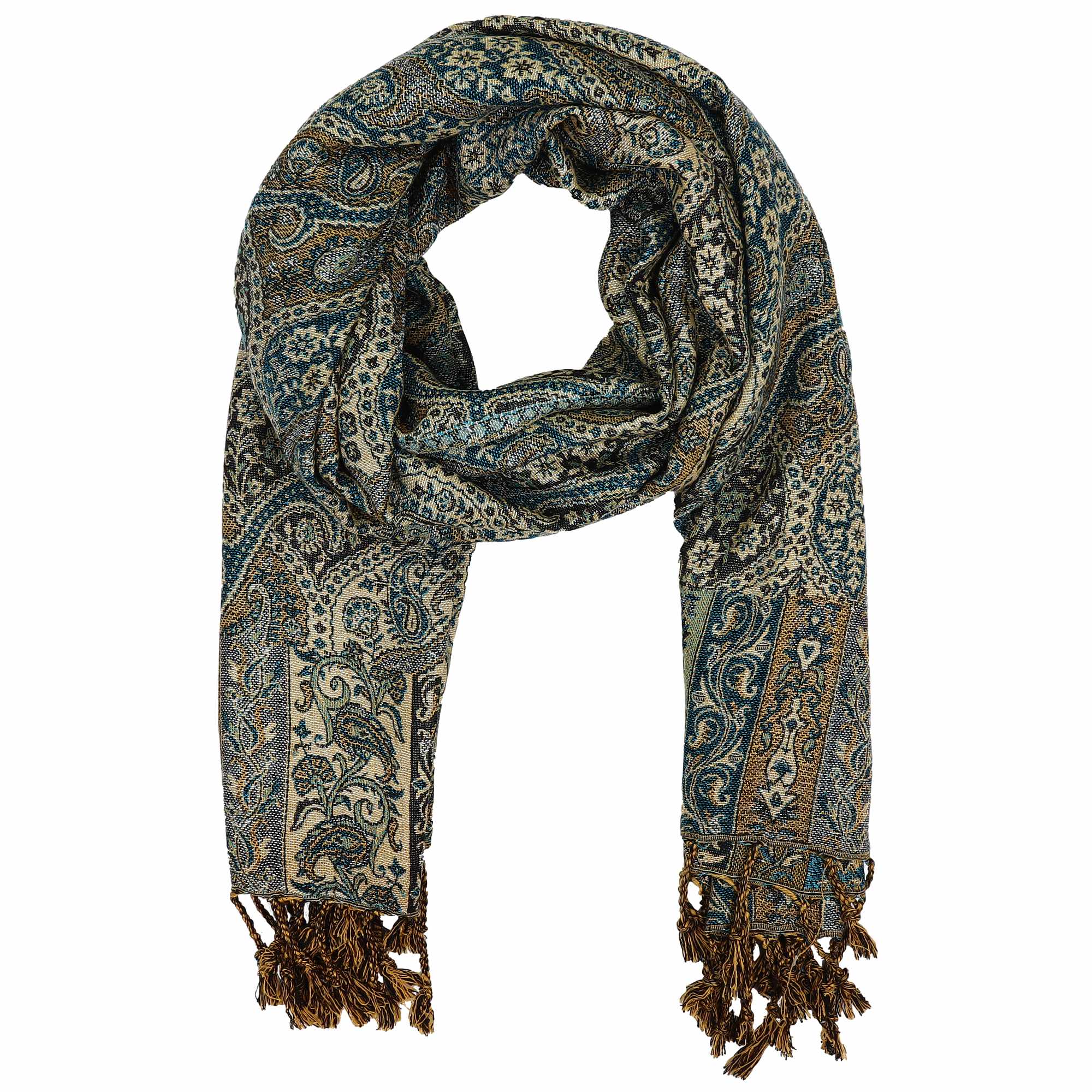 Tribal Trade GmbH - Wholesale Scarf - Unisex - Pashmina Style Floral Waves Scarf 210x70cm 06 Ethnic Scarf0