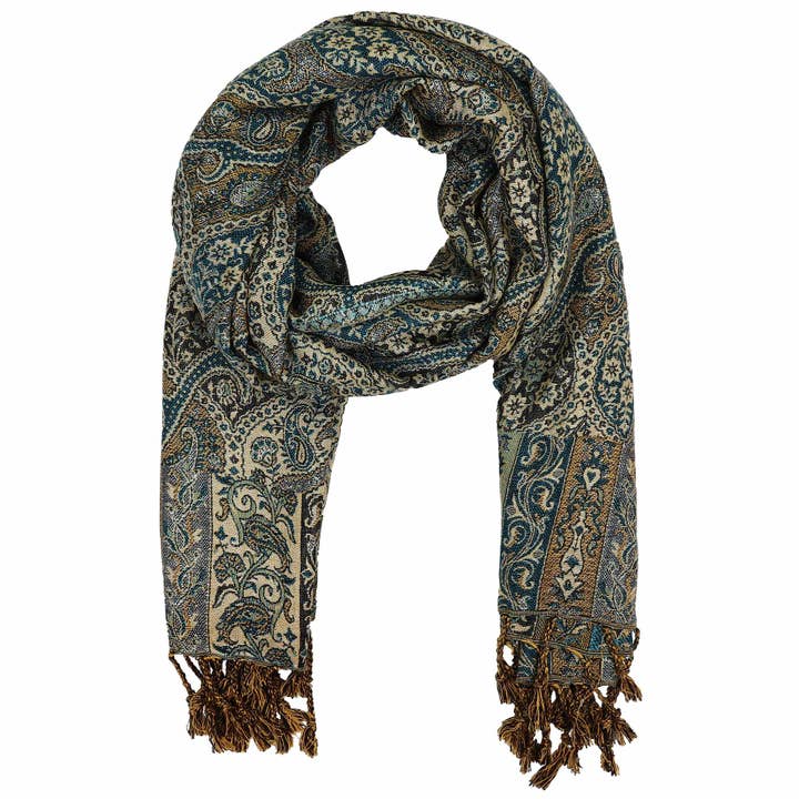 Pashmina Style Floral Waves Scarf 210x70cm 06 Ethnic Scarf for wholesale by Tribal Trade GmbH