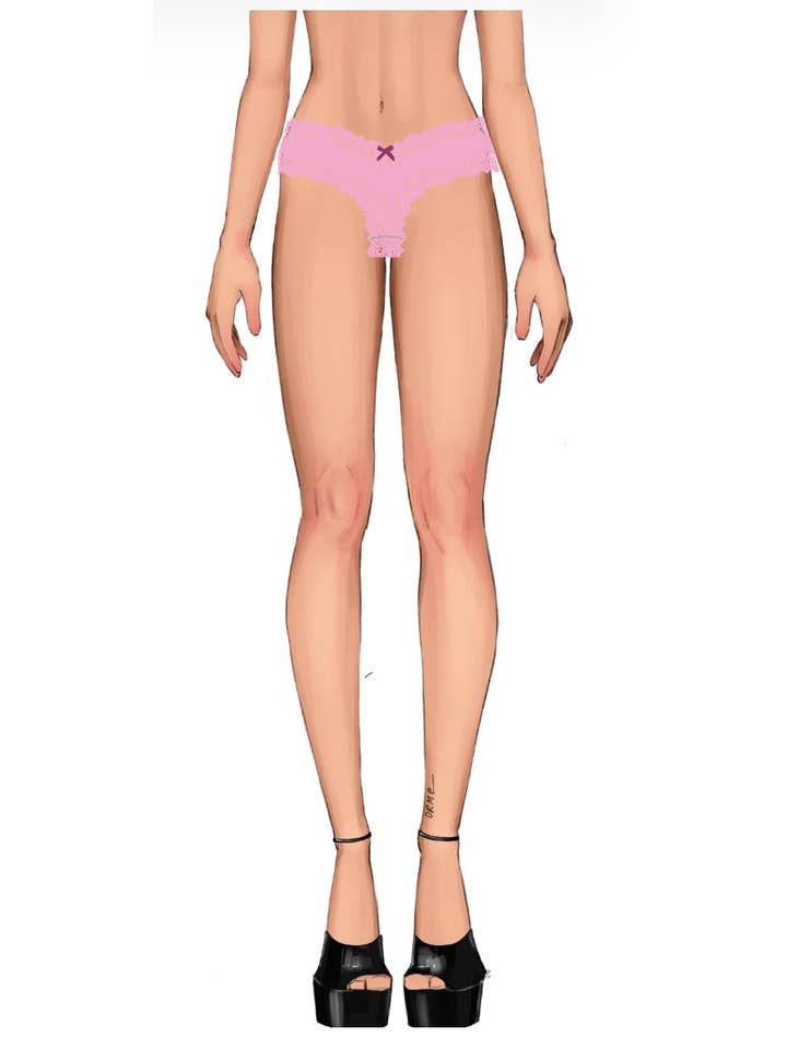 House of Desire - Venta al por mayor Ropa interior - Mujer - TANGA CON ENCAJE LANA Y ESCOTE EN V2