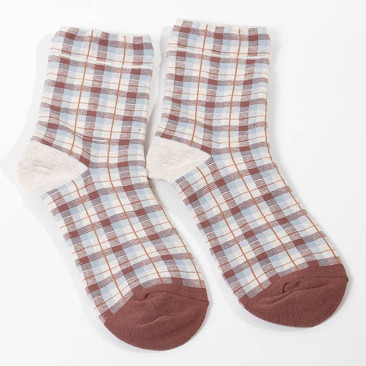 3AM BY H&D ACCESSORIES - Wholesale Socks - Women's - Plaid Crew Socks