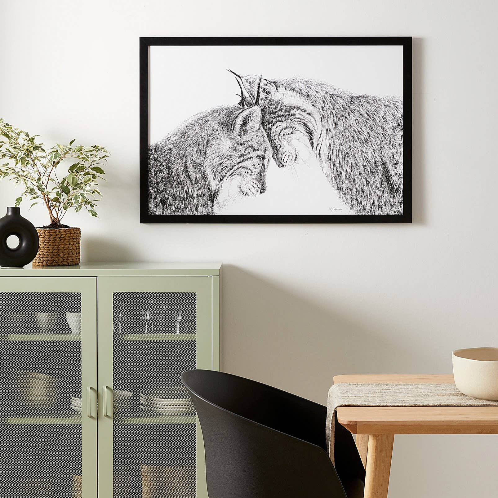 LE NID atelier – wholesale Art print – Lynx in love illustration - "Social Animal" Collection1