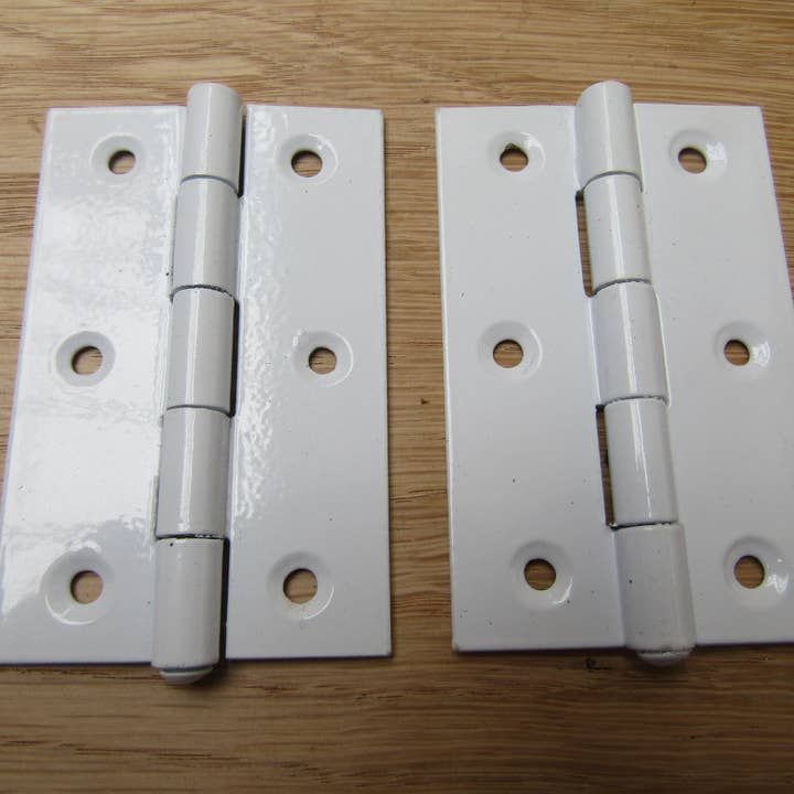 IronmongeryWorld - Wholesale Knob/Pull - Pair of White 3" Butt Hinges