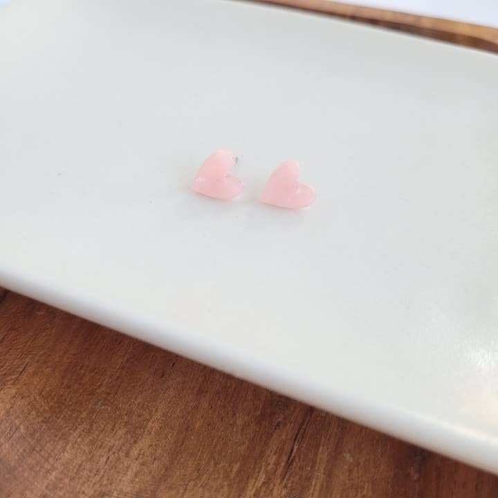 Spiffy & Splendid - Wholesale Stud/Post Earrings - Hand Drawn Heart Studs - Pink // Jewelry, Earrings, Valentine's13