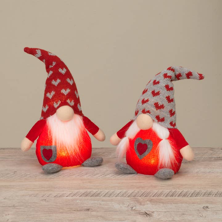 Gerson Gerson Company Gnomo de San Valentín de Peluche Iluminado a Pilas de 11.8" de Altura para venta al por mayor de The Gerson Companies