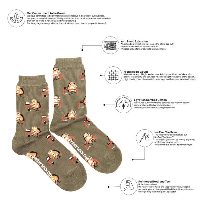 Friday Sock Co. - Wholesale Socks - Women's - Women's Working Sloth Socks1