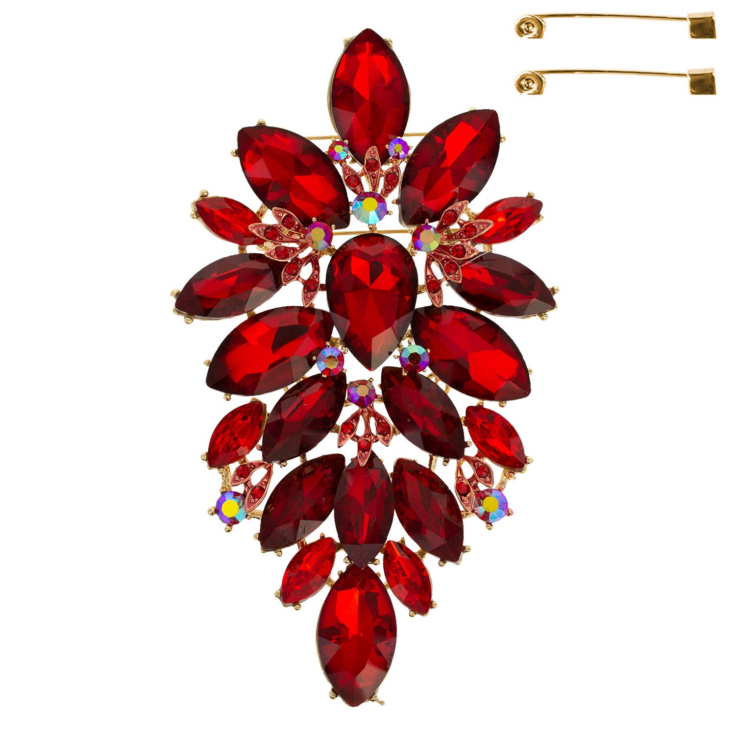 SP Sophia Collection - Wholesale Brooch - Floral Geo Shape Jeweled Cluster Brooch Pin 6