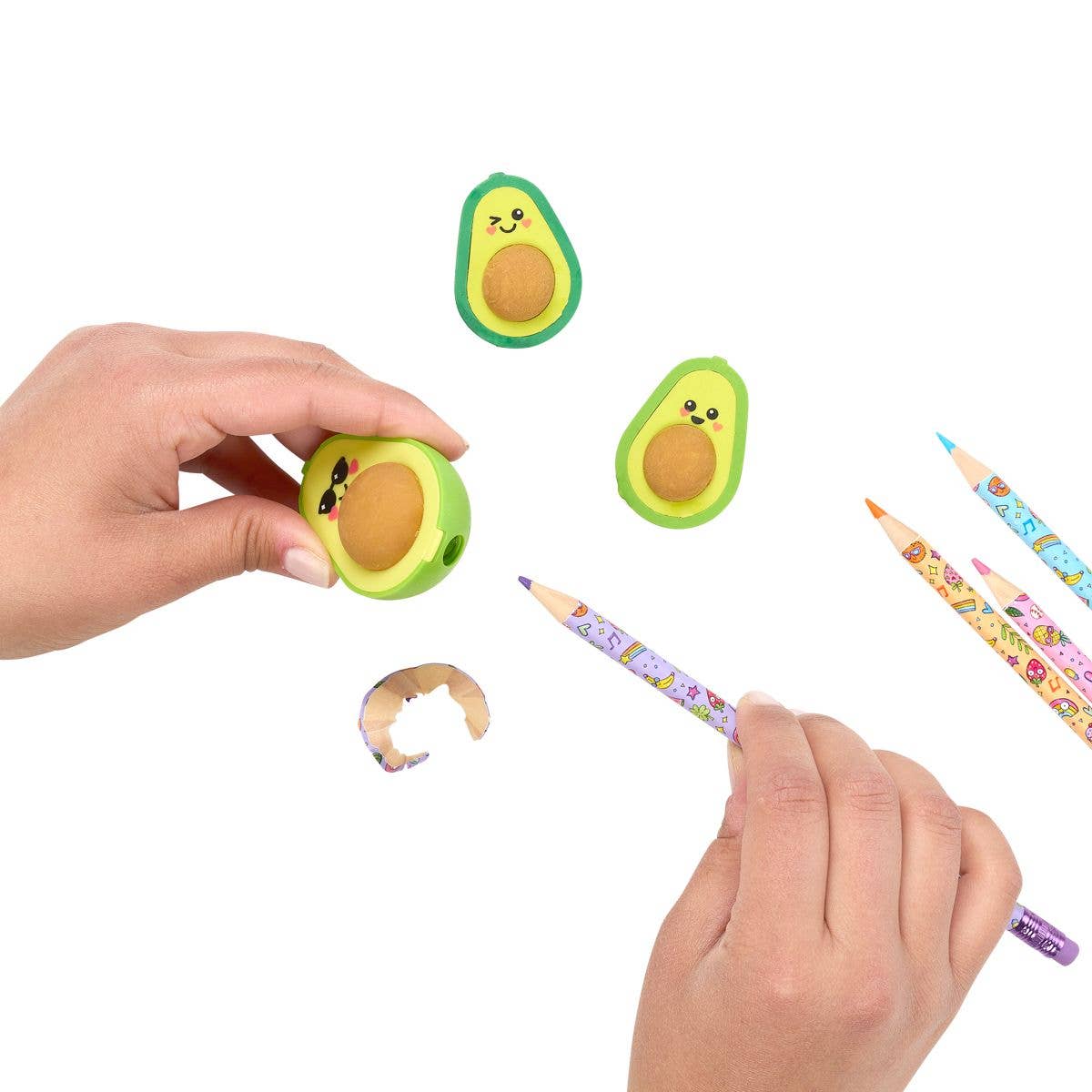 OOLY - Wholesale Eraser - Kids - Avocado Love: Puzzle Erasers & Sharpener (3 PC Set)1