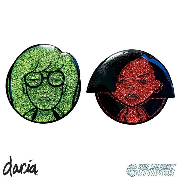 Zen Monkey Studios - Wholesale Lapel Pin/Button - Daria and Jane - Daria Glitter Pin Set