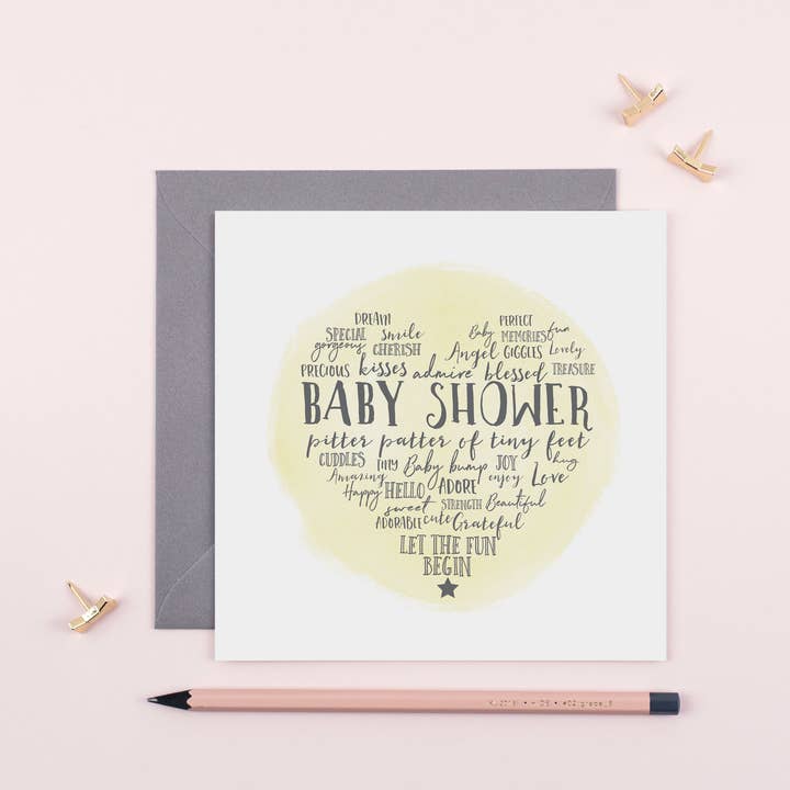 Baby Shower Card - Heartfelt for wholesale by Little Paperie