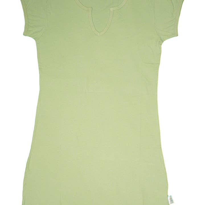 Lt.Green/Coral Women's Short Sleeve Tunic Tee for wholesale by Two Owls